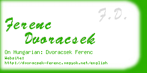 ferenc dvoracsek business card